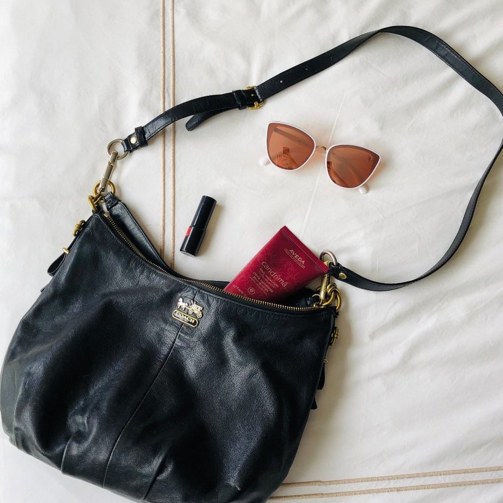COACH Vintage Black Leather Cross-Body Bag